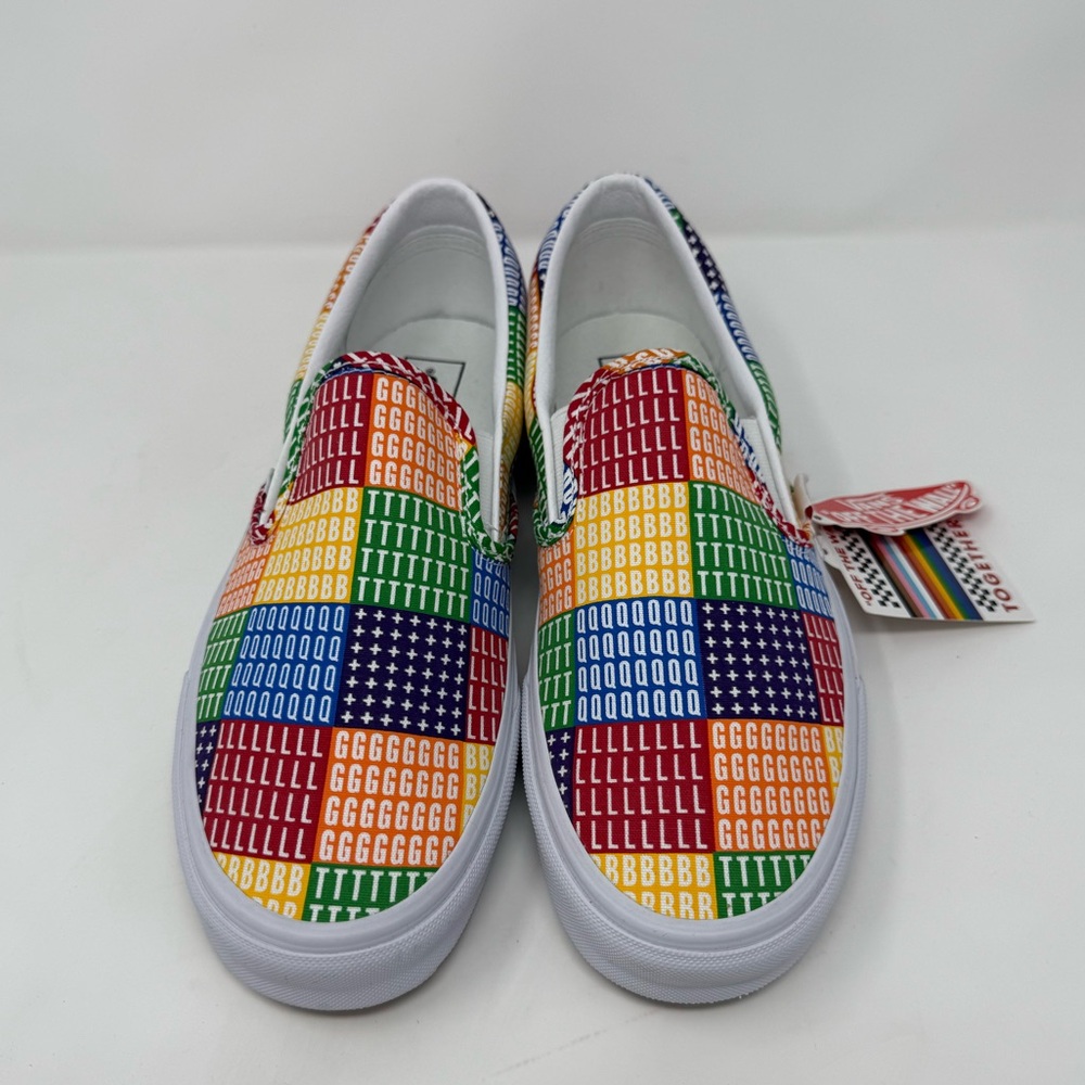 Vans Classic Slip-On Pride Sneakers Multi True White Men’s 10 & 11.5 - Picture 3 of 10